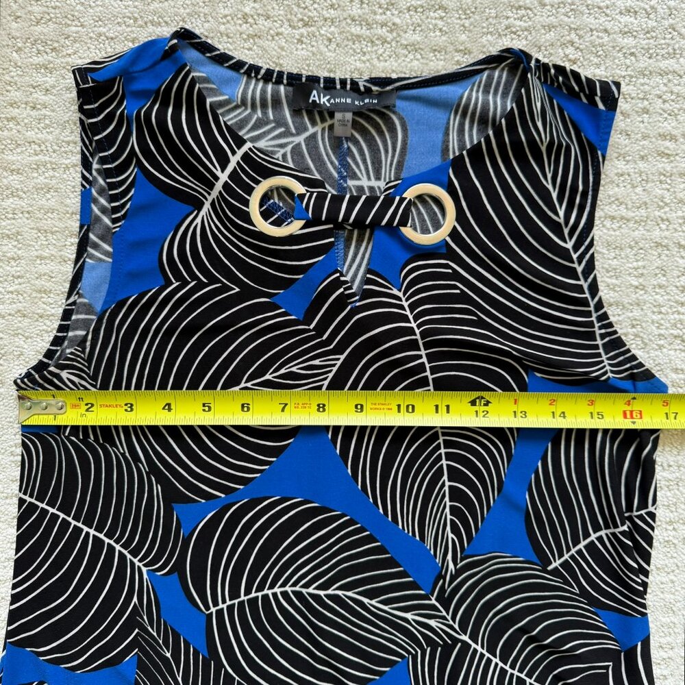 AK Anne Klein | Black & Blue Sleeveless Short Dress Sz Small - Picture 4 of 5